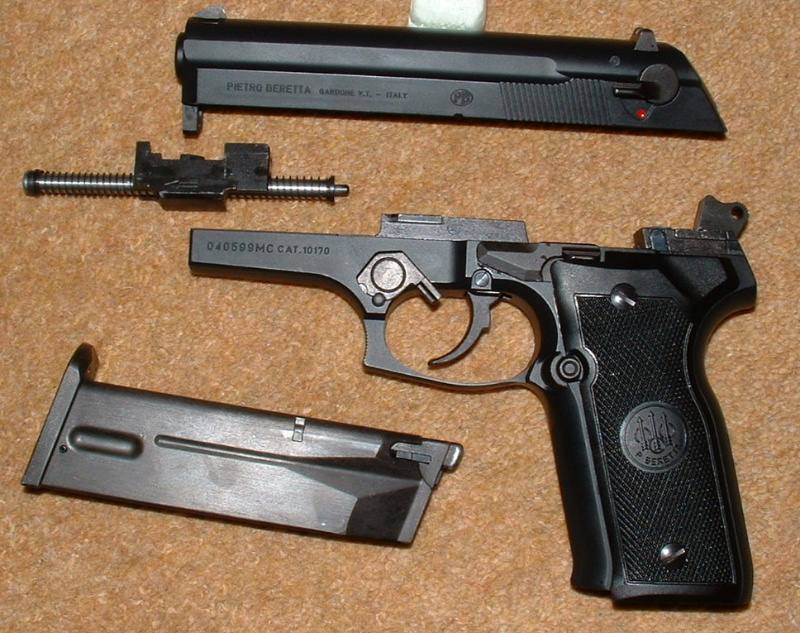 Stripping similar to M9/93/84, but more complex, due to rotating barrel mechanism.