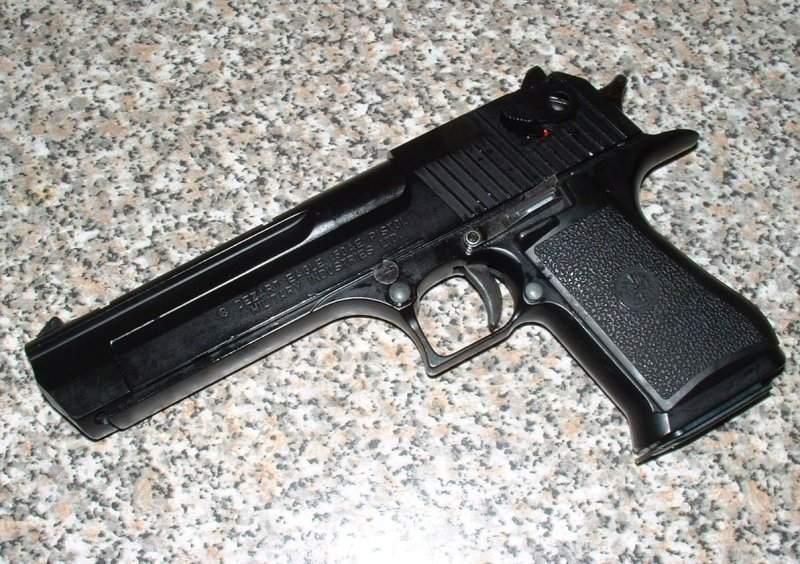 The Desert Eagle is a BIG pistol. This replicates a .50 chambered version.