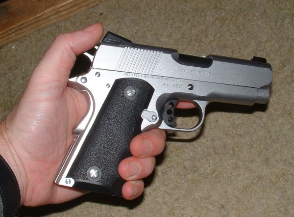 The 'Seth shot'- Tiny gun, but the grip takes all of my medium sized fingers.