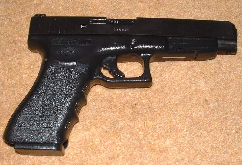 Frame is standard Glock 17, but gun feels heavier than other Glocks.