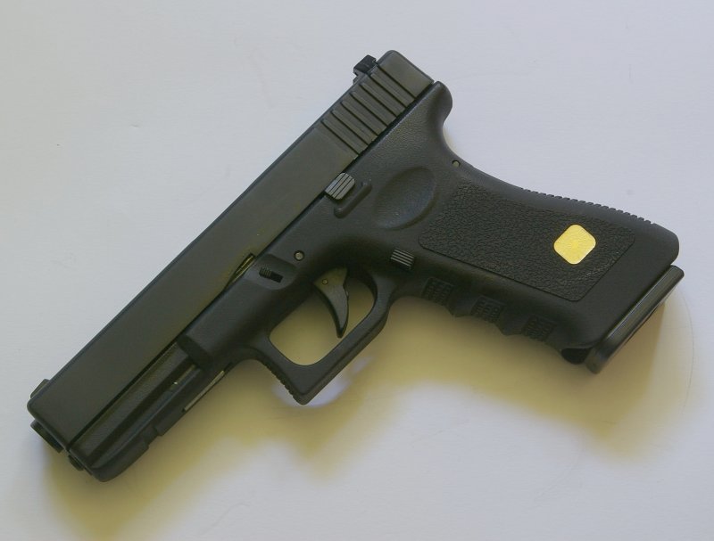 Gun is devoid of Glock-alike trademarks sadly, but looks reasonable