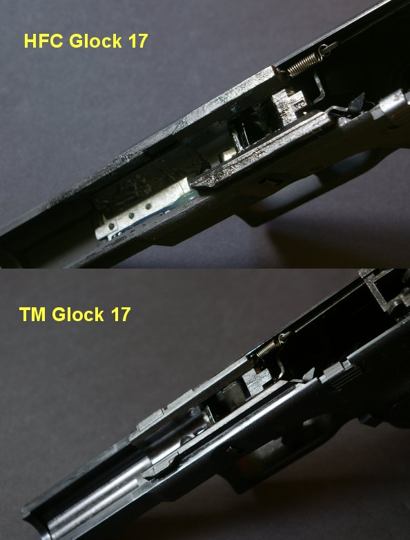 HFC Glock 17 has shorter internal frame than TM 17...