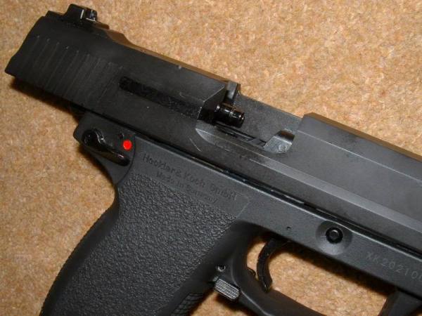 Trademark metal nozzle of  a KSC Hardkick pistol.