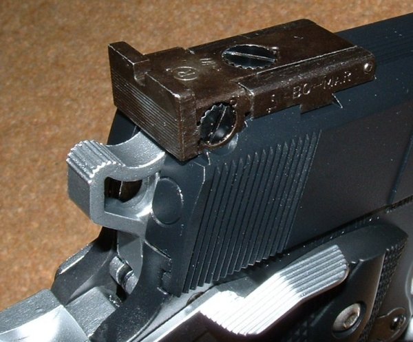 SVI style hammer and unmarked Bo-Mar sight.