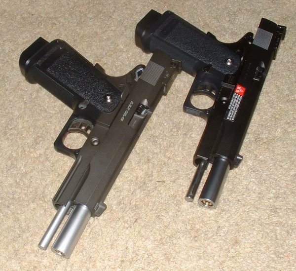 TM gun already cloned in full metal form (left).