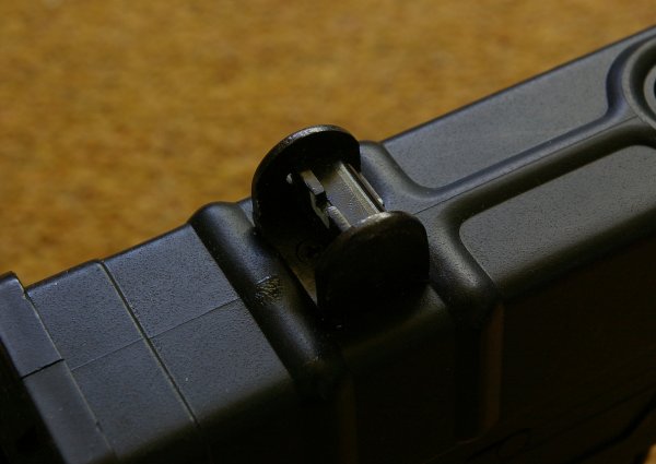 Rear sight has two positions, although they're remarkable similar...